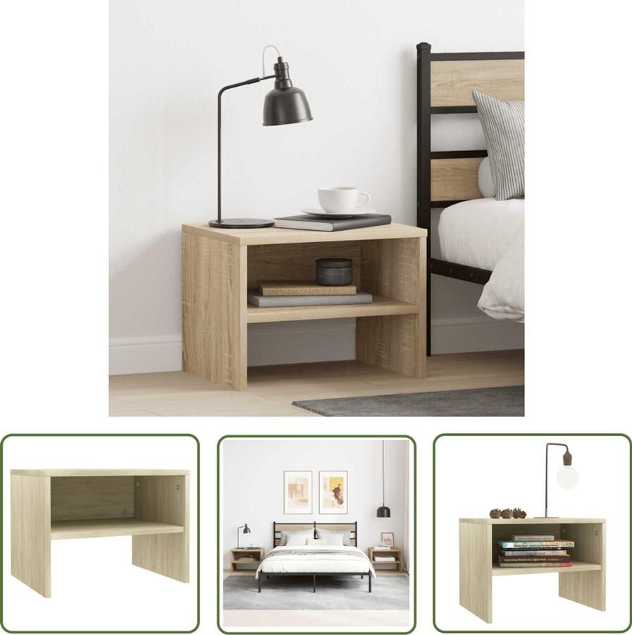 The Living Store Nachtkastje Sonoma Eiken Universeel inzetbaar meubel 40 x 30 x 30 cm Stevig en duurzaam Nachtkastje Bijzettafel Houten Meubilair Bedroom Furniture Living Room Furniture - Foto 2