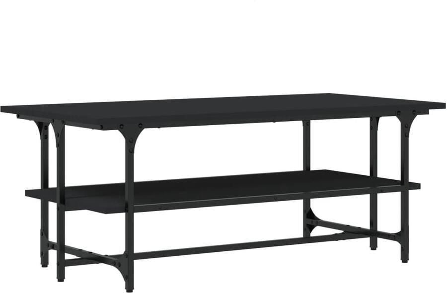 The Living Store Salontafel trendy bijzettafel 100 x 50 x 40 cm stabiel tafelblad Salontafel Bijzettafel Houten Salontafel Zwarte Salontafel Trendige Salontafel