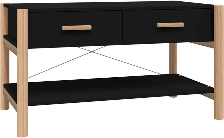 The Living Store Salontafel Klassiek Zwart 82 x 48 x 45 cm Salontafel Bijzettafel Koffietafel Zitkamer Meubilair Klassiek Design - Foto 1