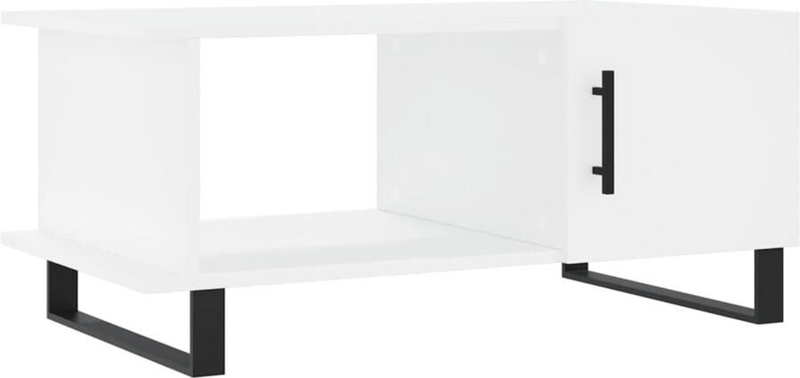 The Living Store Salontafel Wit 90 x 50 x 40 cm Duurzaam bewerkt hout en ijzer Salontafel Bijzettafel Houten Salontafel Witte Salontafel Moderne Salontafel