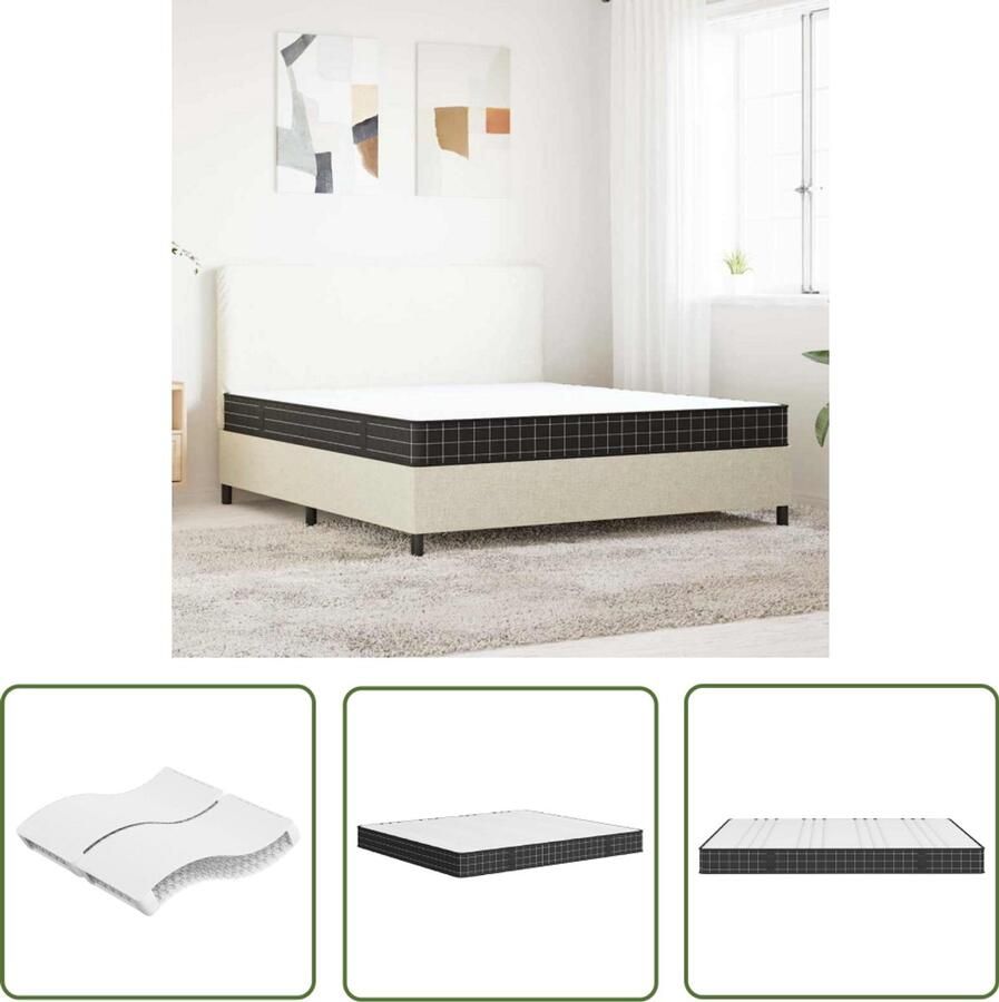 The Living Store Binnenveringmatras middelhard 180x200 cm Pocketveringmatras Binnenveringmatras Matras 180x200 Matras Medium Hard Slaapcomfort - Foto 2