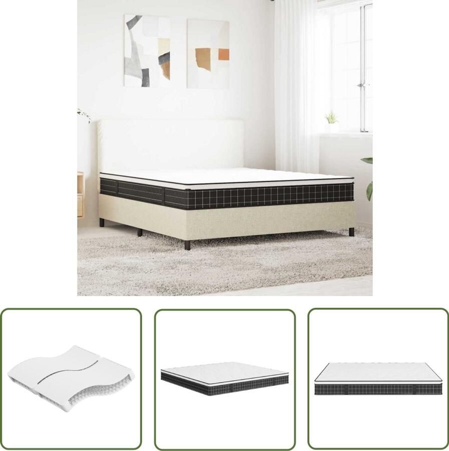 The Living Store Binnenveringmatras middelhard 180x200 cm Binnenveringmatras Binnenveringmatrassen Tweepersoonsmatras Tweepersoons Matras