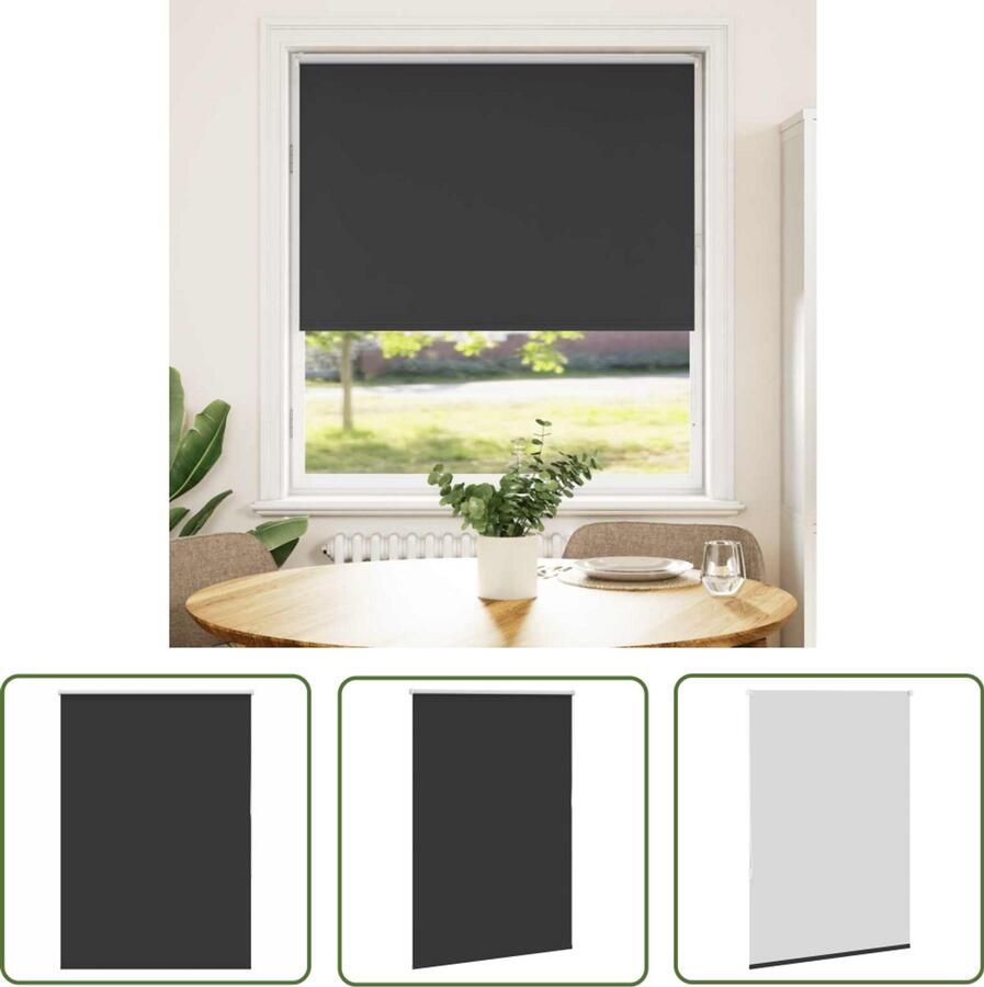 The Living Store Rolgordijn verduisterend 110x150 cm stofbreedte 105 7 cm zwart Rolgordijnen Blackout Gordijnen Privacy Gordijnen Lichtwerende Gordijnen Kamerscherm