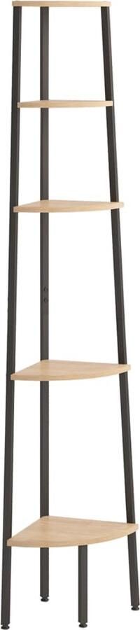 The Living Store Hoekkast 5 schappen Sterke stalen constructie Voldoende opbergruimte Brede toepassing Wandmontage vereist Hoekkast Boekenkast Opslagoplossing Muurplank Woonaccessoires - Foto 1