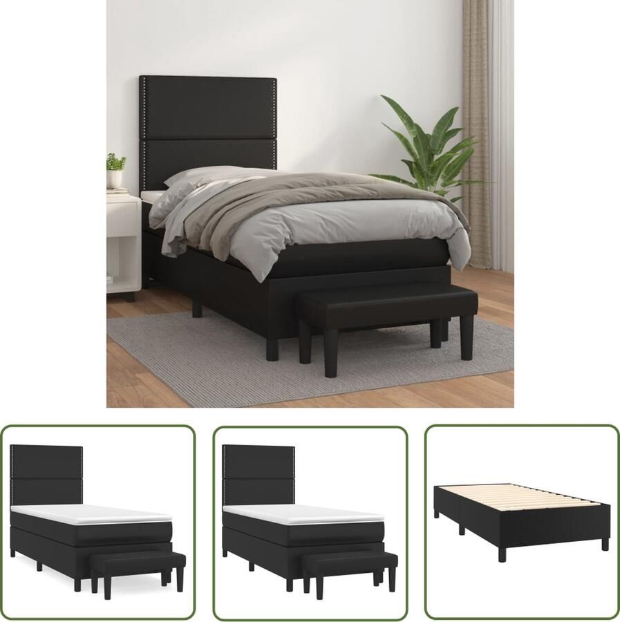 The Living Store Boxspringbed Praktisch 80x200 cm Duurzaam kunstleer Boxspringbed Slaapcomfort Boxspring Tweepersoonsbed Designbed