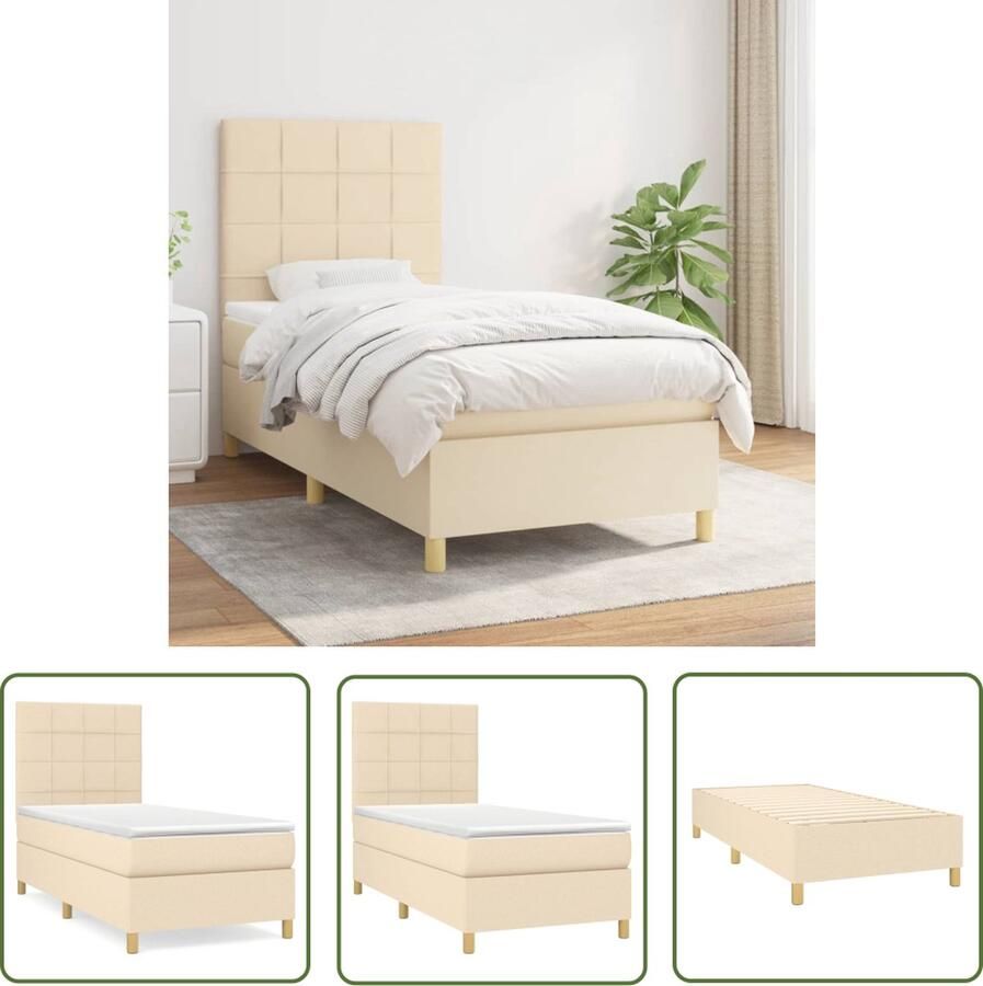 The Living Store boxspringbed Comfort 90 x 190 cm Duurzaam en comfortabel Boxspringbed Boxspring Tweepersoonsbed Slaapcomfort Matras