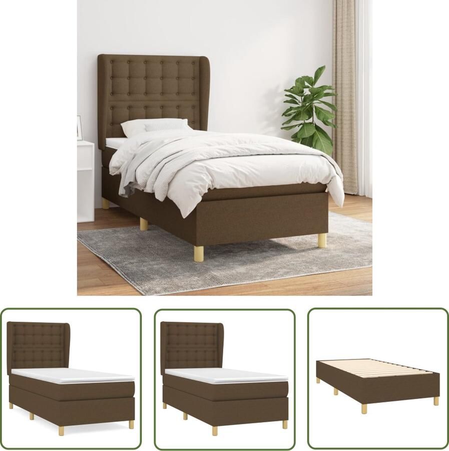 The Living Store Boxspringbed Classic 80x200 Duurzaam materiaal Verstelbaar hoofdbord Pocketvering matras Middelharde ondersteuning Huidvriendelijk topmatras Boxspringbed Boxspring Tweepersoonsbed Bed Frame Houten Bed