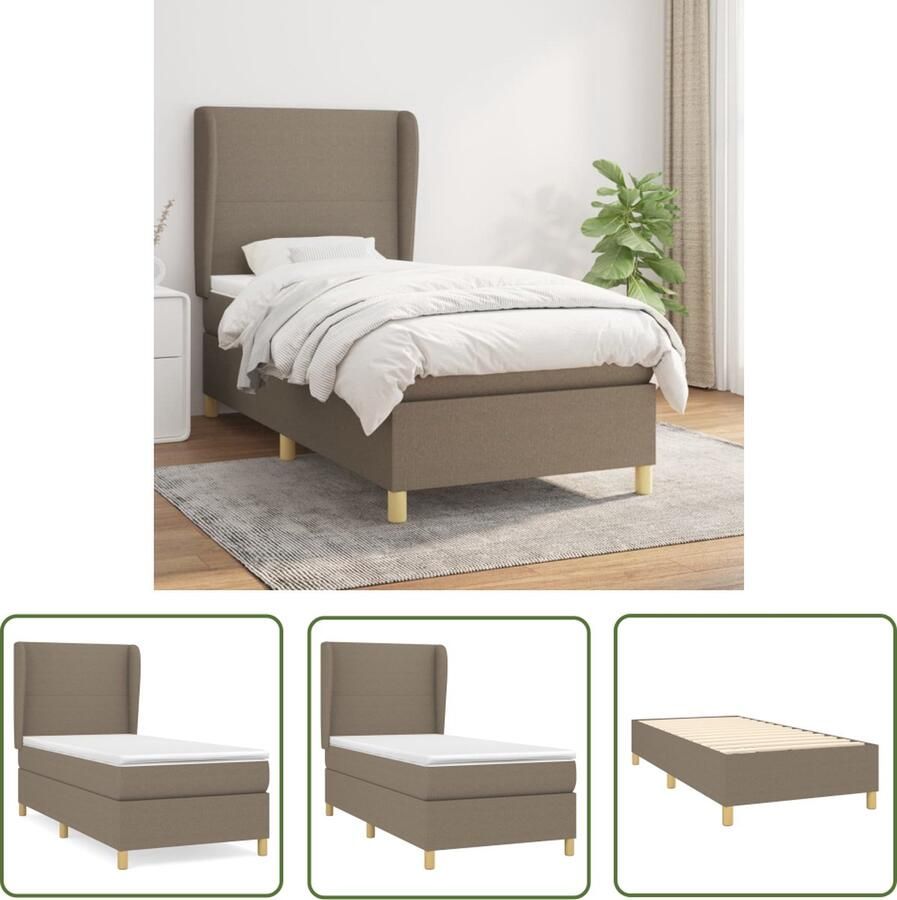 The Living Store Boxspringbed Medium Pocketvering 80x200 Duurzaam materiaal verstelbaar hoofdbord comfortabele ondersteuning huidvriendelijk topmatras Boxspringbed Boxspring Tweepersoonsbed Stapelbed Frame Bed