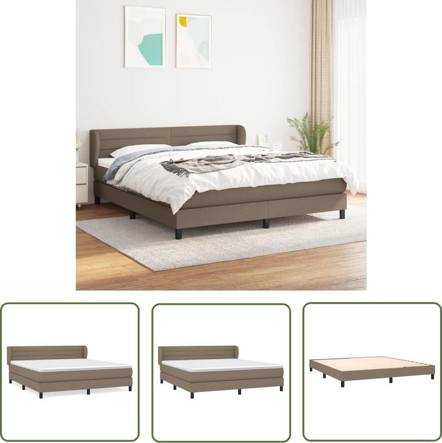 The Living Store Boxspringbed Pocketvering matras Middelharde ondersteuning Huidvriendelijk topmatras 203 x 183 x 78 88 cm Boxspringbed Boxspring Tweepersoonsbed Pocketed Spring Mattress Medium Firm Mattress