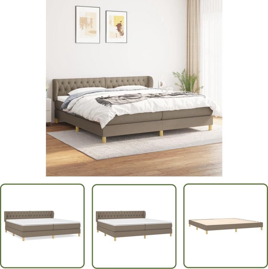 The Living Store Boxspringbed Praktisch Bed 203x203x78 88 cm Taupe Boxspringbed Boxspring Tweepersoonsbed Stapelbare Bedden Bed Frame