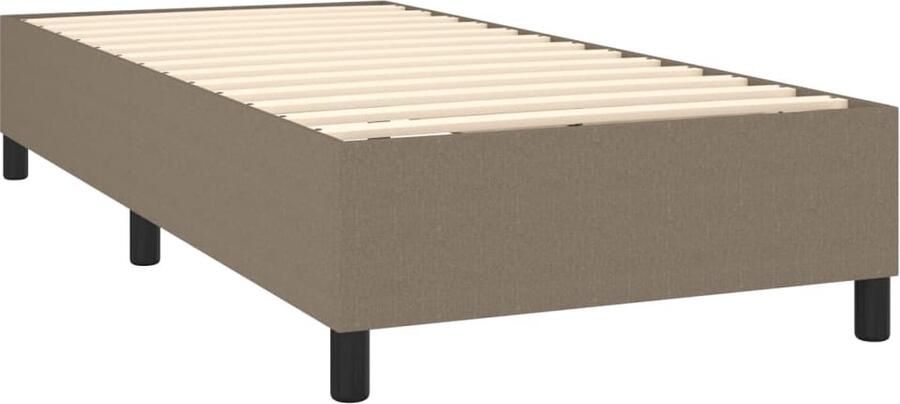 The Living Store Boxspring met matras stof taupe 100x200 cm Boxspringbed Pocketvering Matras Verstelbaar Hoofdbord Duurzaam Materiaal Comfortabele Ondersteuning