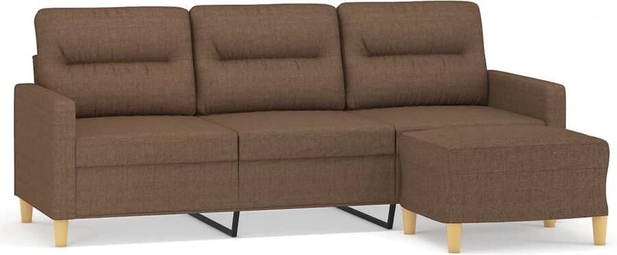 The Living Store Bank Lounge 3-zits 198x77x80 cm Bruin Lounge Bank Bruine Bank Bankstellen 3 Zits Bank Fauteuils