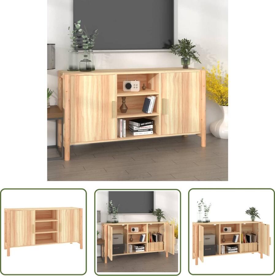 The Living Store Dressoir 107x38x60 cm bewerkt hout Dressoir Klassiek Meubel Houtsoort Vintage Stijl Opbergmeubel
