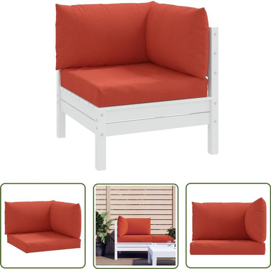 The Living Store Palletkussens Voor Buiten 60 x 60 x 10 cm Polyester Rood Palletkussens Buitendecoratie Tuinkussens Balkondecoratie Lounge Set