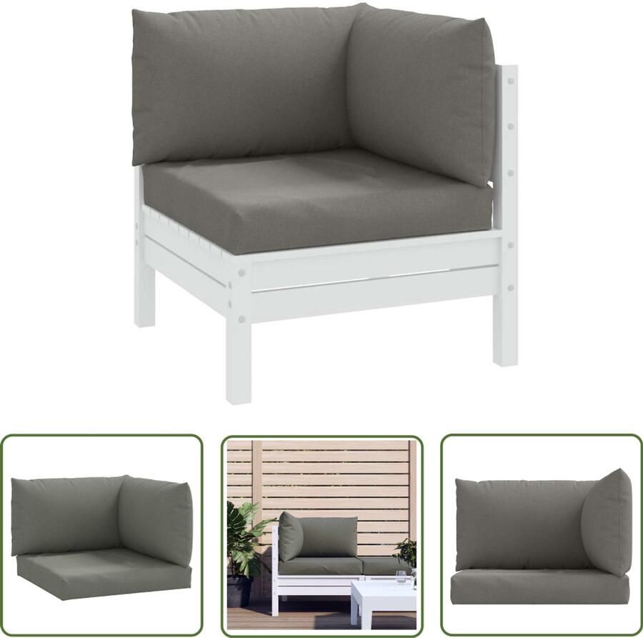 The Living Store Palletkussens Polyester Comfortabel GemÃªleerd Donkergrijs 60x60x10 cm Palletkussens Buitenkussens Balkondecoratie Tuinkussens Lounge Set