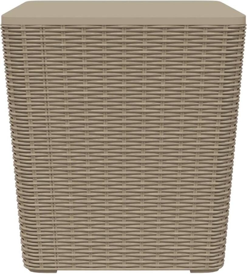 The Living Store Tuintafel met afneembaar deksel polypropeen lichtbruin Tuin Tafel Buitentafel Salontafel Bistrotafel Koffiezetapparaat