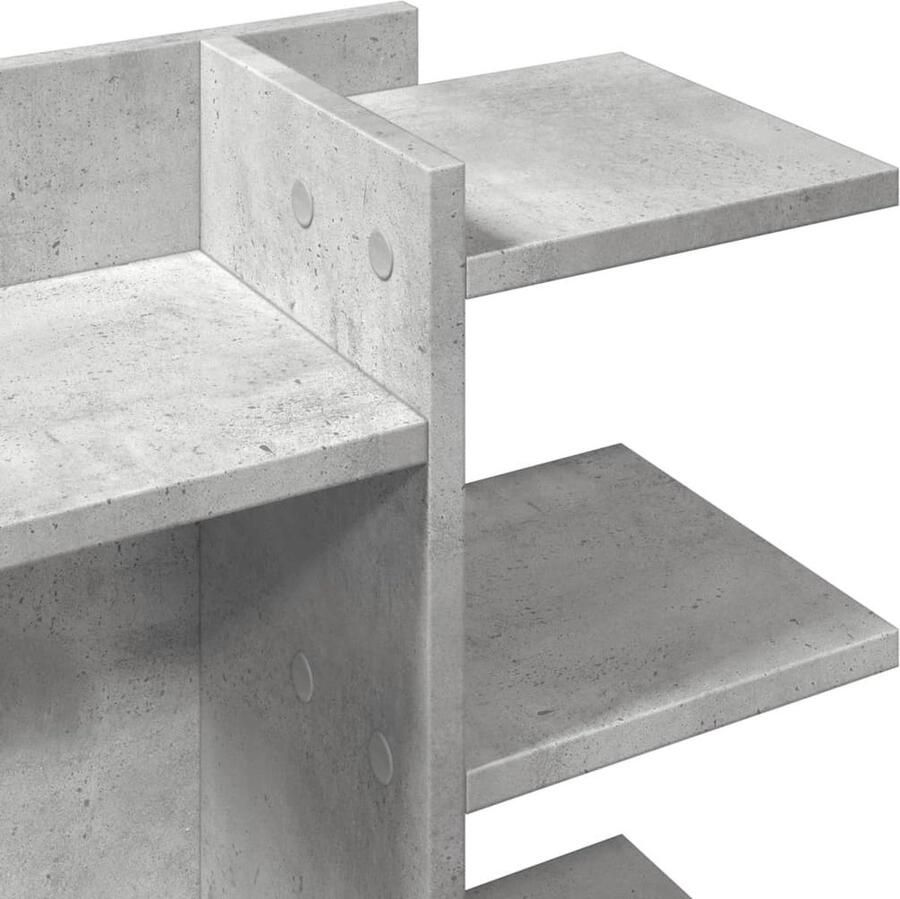 VidaXL Bureau organiser 42x21 5x42 cm bewerkt hout betongrijs