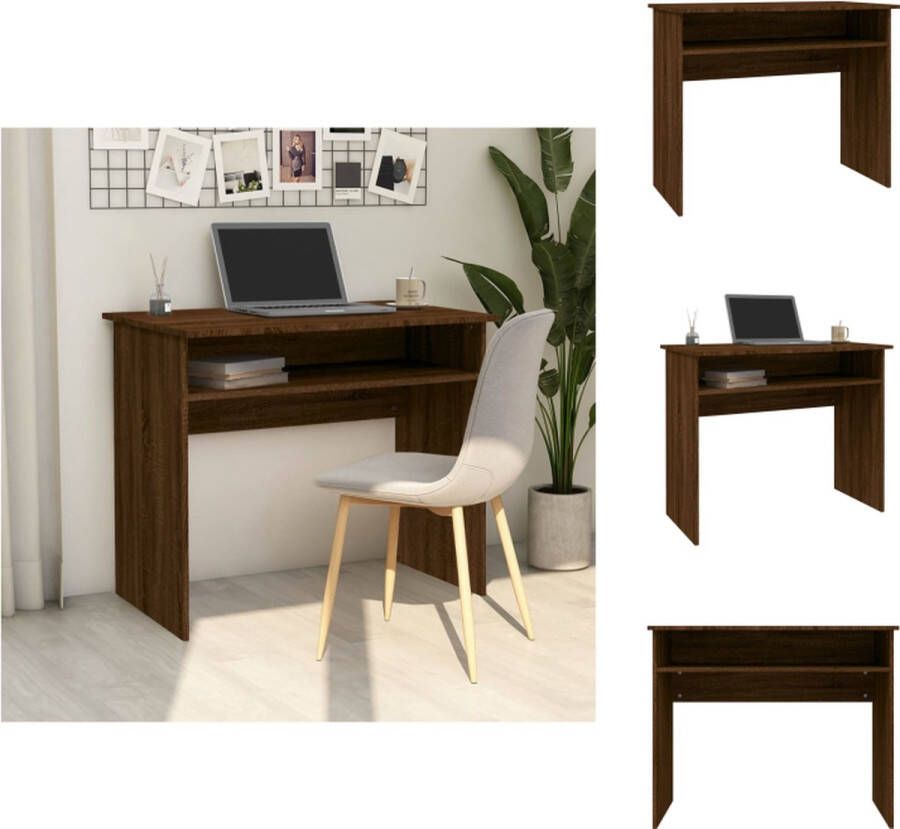 VidaXL Bureau Bureaus Schrijftafel Buro Bureau 90x50x74 cm bewerkt hout bruineikenkleurig