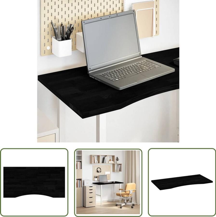 The Living Store Bureaublad rechthoekig 100x60x2 5 cm eikenhout donkerbruin Eikenhouten Bureau Bureaublad Rechte Vorm Dark Brown Kantoor Accessoires