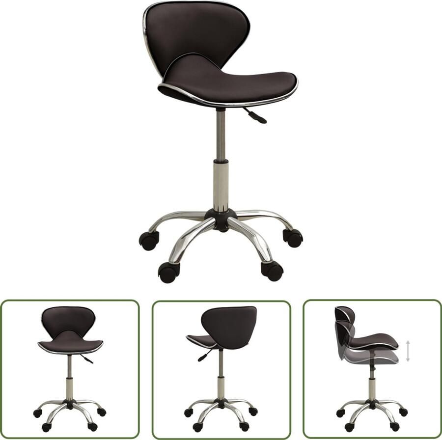 The Living Store Kantoorstoel kunstleer bruin Kantoorstoel Bureaustoel Kunstleder Bruin Ergonomische Stoel