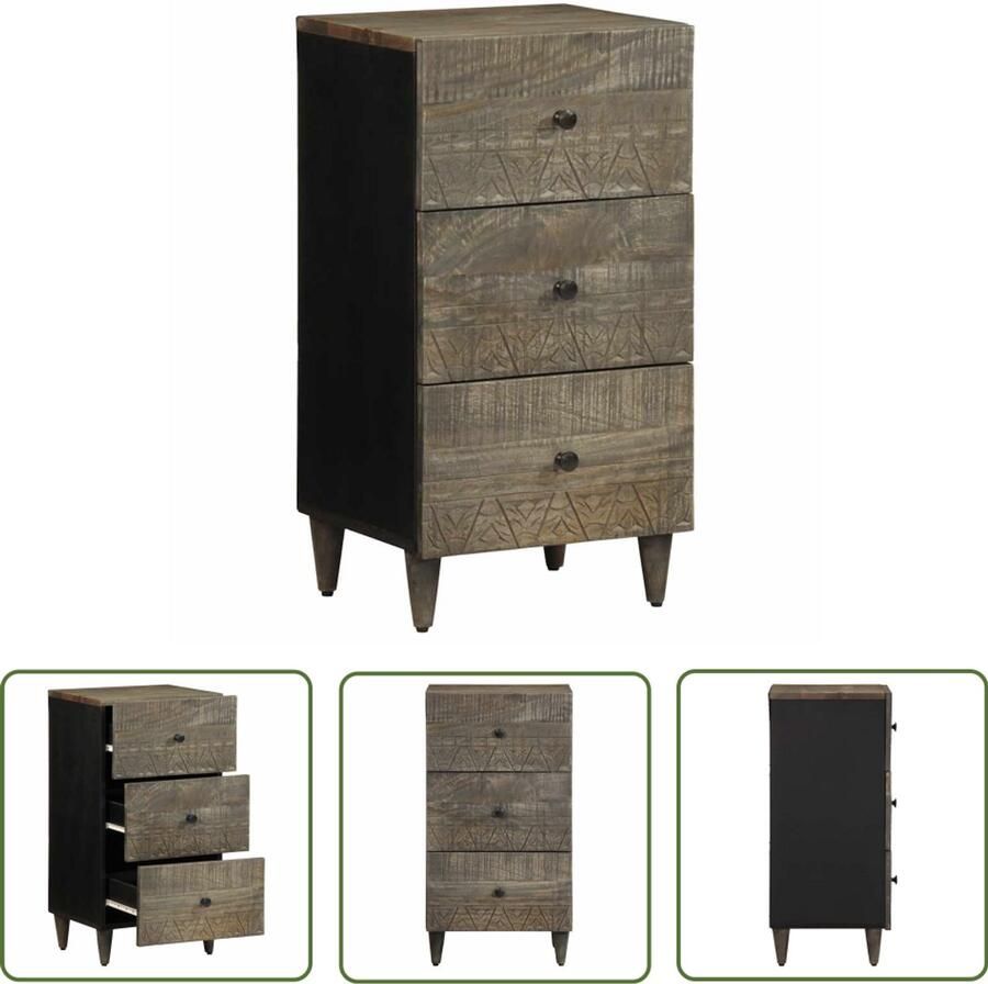 The Living Store Dressoir 40x33x75 cm massief mangohout Dressoir Mangohout Vintage Meubels Salontafel Tv-meubel