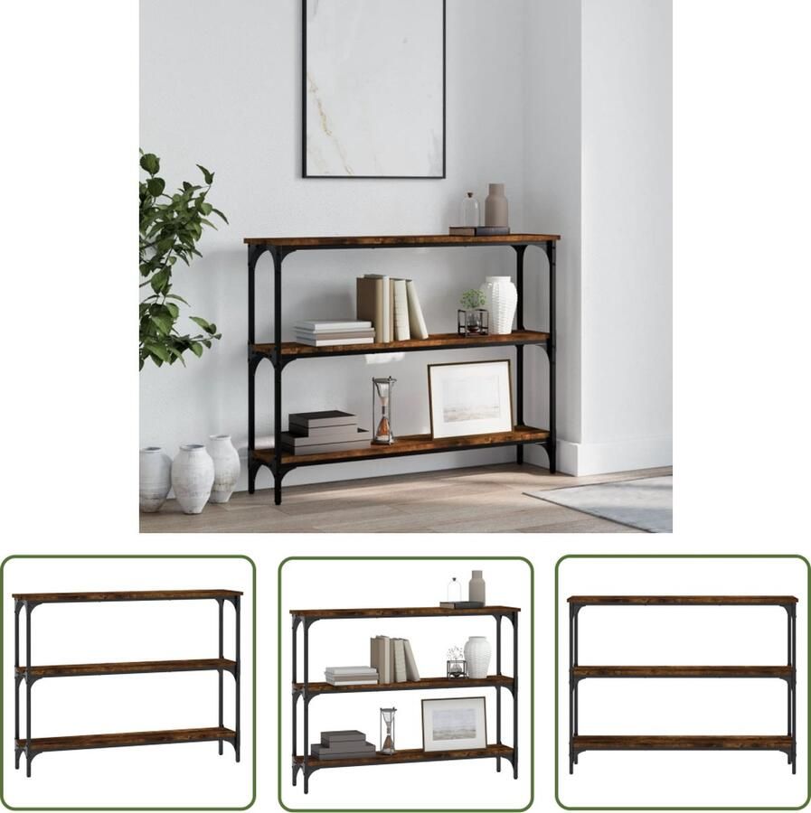 VidaXL -Wandtafel-100x22 5x75-cm-bewerkt-hout-bruin-eikenkleur - Foto 3