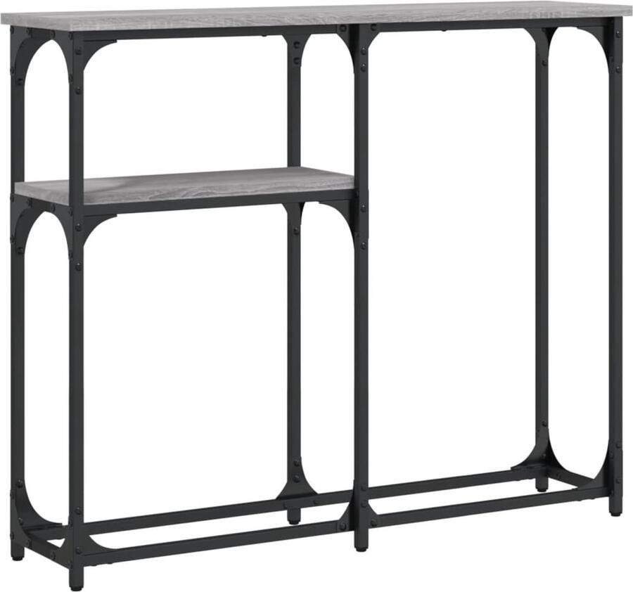 The Living Store Wandtafel Trendy Haltafel Afmeting- 90 x 22.5 x 75 cm Kleur- Grijs Sonoma Eiken Wandtafel Consoletafel Haltafel Bijzettafel Trendy Design