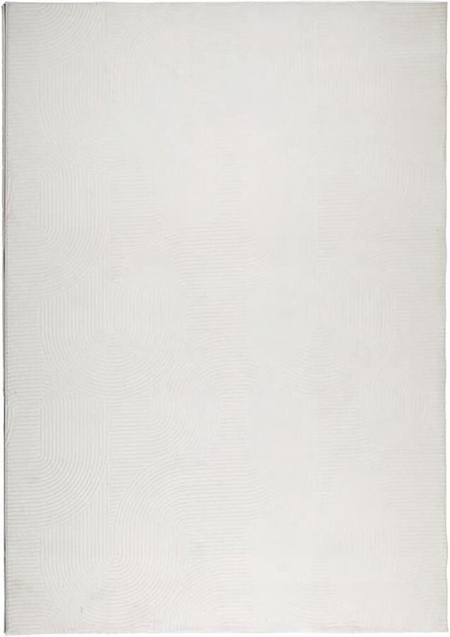 The Living Store IZA Vloerkleed 160 x 230 cm Crème 100% polyester 8 mm poolhoogte Anti-slip machinewasbaar OEKO-TEX gekeurd Vloerkleed Crème Kleur Polyester Anti Slip Zacht - Foto 2