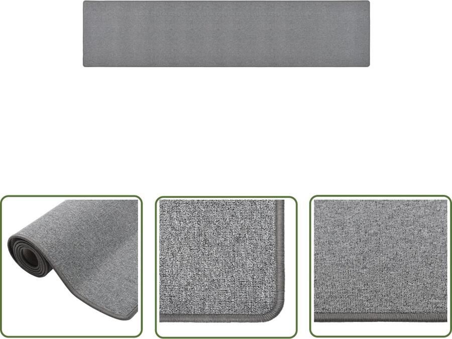 The Living Store Tapijtloper 50 x 250 cm Donkergrijs 100% PP Tapijtroper Donkere Grijze Tapijten Vloerkleed Grijs Runner Mat Kamerdecoratie - Foto 2