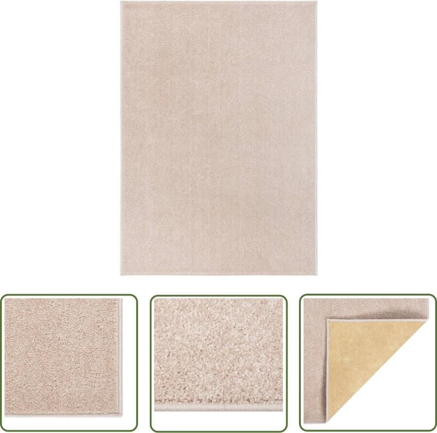 The Living Store Vloerkleed Donkerbeige 140 x 200 cm 100% PP Geschikt voor vloerverwarming Vloerkleed Donkere Kleuren Polypropyleen Vloerkleed Anti-allergisch Vloerkleed Warm Gevoel