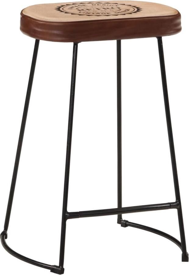 The Living Store Retro Barkruk Keukenkruk Donkerbruin 41 x 29 x 62 cm Cozy zitcomfort met kunstleer en dik schuim Stabiel metalen frame Retro Barkruk Donkere Stoel Industriële Barkruk Kookeiland Stoel Barstoelen