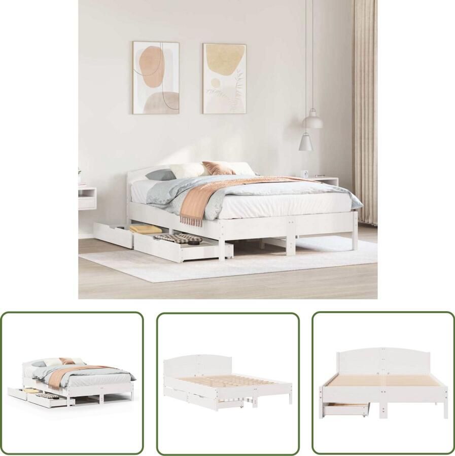 VidaXL Draadloos Gereedschap Sleutelset Bedframe zonder matras massief grenenhout wit 120x190 cm Handgereedschap Mechanica Garage Tools