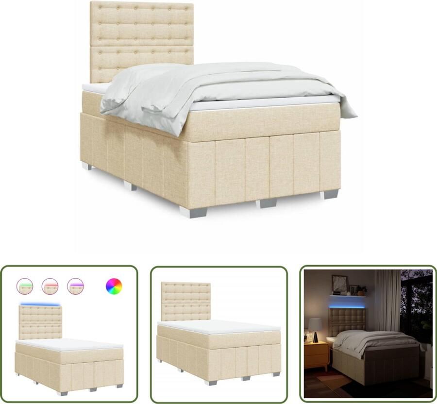 VidaXL Draadloos Gereedschap Sleutelset Boxspring met matras stof crèmekleurig 120x200 cm Handgereedschap Mechaniek Autoreparatie