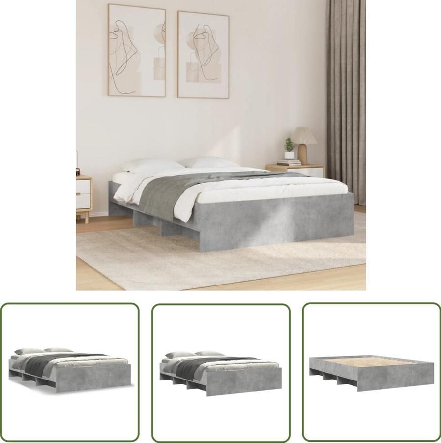 VidaXL Draaibare Sleutel Dynamische Sleutel Bedframe bewerkt hout betongrijs 140x200 cm Gereedschapset Mechanica Torque Wrench