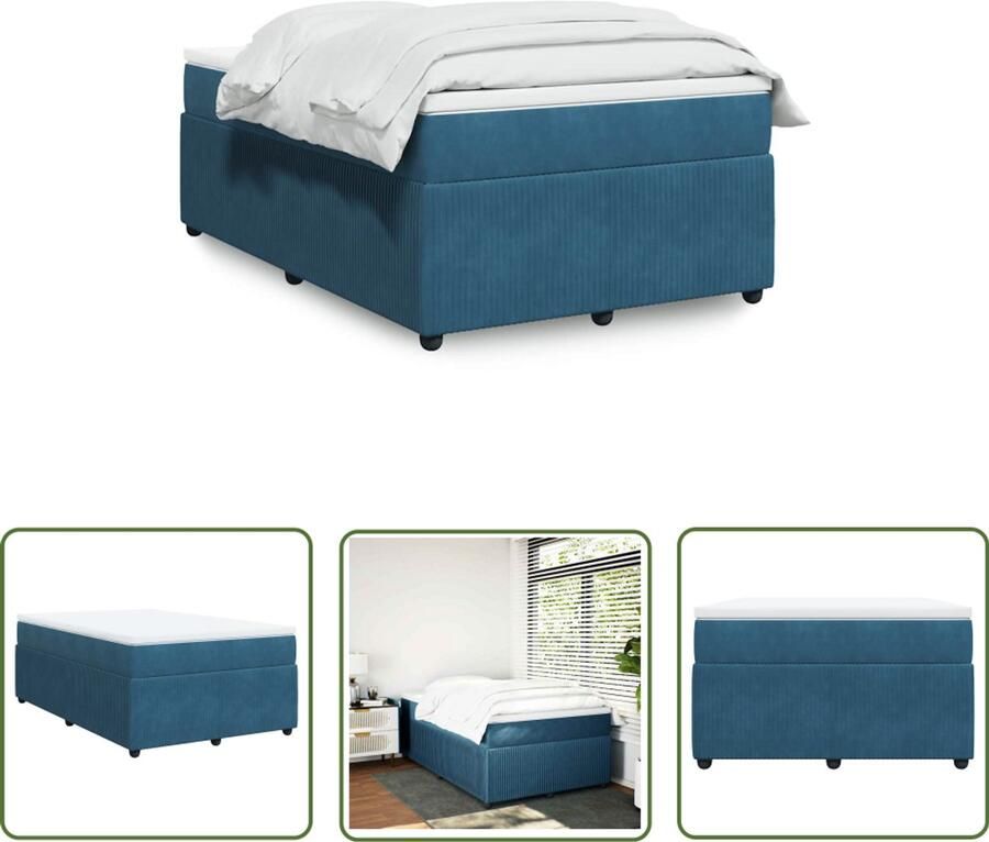 VidaXL Draaibare Sleutel Dynamische Sleutel Boxspring met matras fluweel donkerblauw 120x200 cm Gereedschapset Mechanica Draper Tools