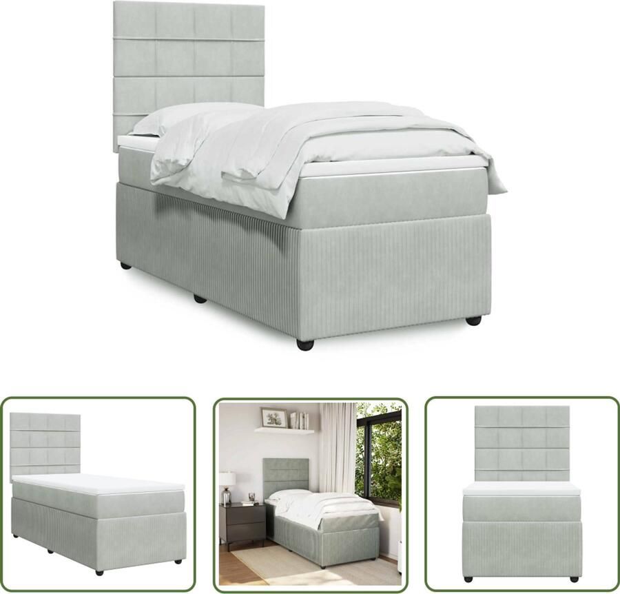 VidaXL Draaibare Sleutel Dynamische Sleutel Boxspring met matras fluweel lichtgrijs 90x200 cm Gereedschap Mechanica Draper Tools Torque Wrench