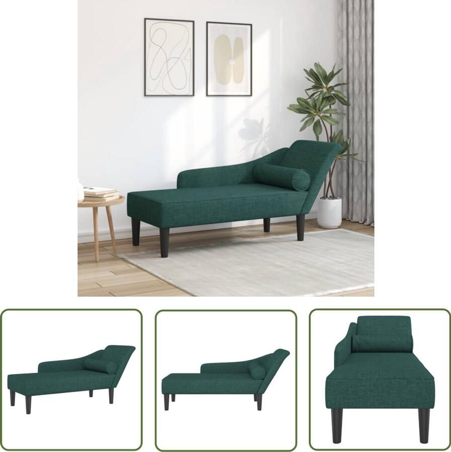 The Living Store Chaise longue met kussens stof donkergroen Dynamische Sleutel Draaibare Sleutel Gereedschapset Mechanica Torque Wrench