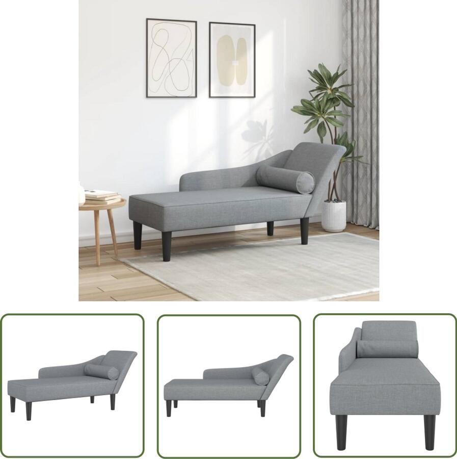 The Living Store Chaise longue met kussens stof lichtgrijs Dynamische Sleutel Draaibare Sleutel Gereedschapset Mechanica Torque Wrench