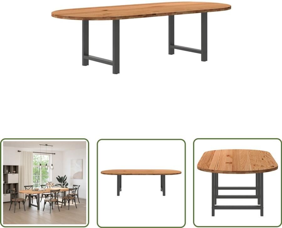 VidaXL Draaibare Sleutel Dynamische Sleutel Eettafel 280x120x74 cm ovaal massief eikenhout lichtbruin Gereedschapset Mechanica Tools Draper Tools