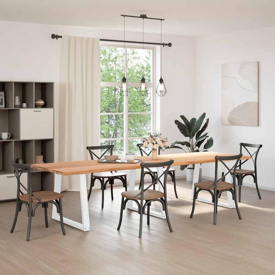 VidaXL Draaibare Sleutel Dynamische Sleutel Eettafel met natuurlijke rand 320x100x74 cm massief eikenhout Gereedschapset Mechanica Tools Draper Tools