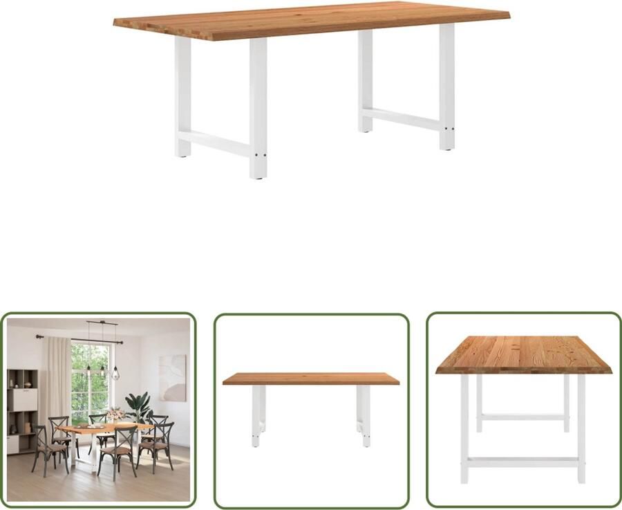 VidaXL Draaibare Sleutel Dynamische Sleutel Eettafel met natuurlijke rand massief eikenhout rechthoekig Gereedschapset Mechanica Torque Wrench