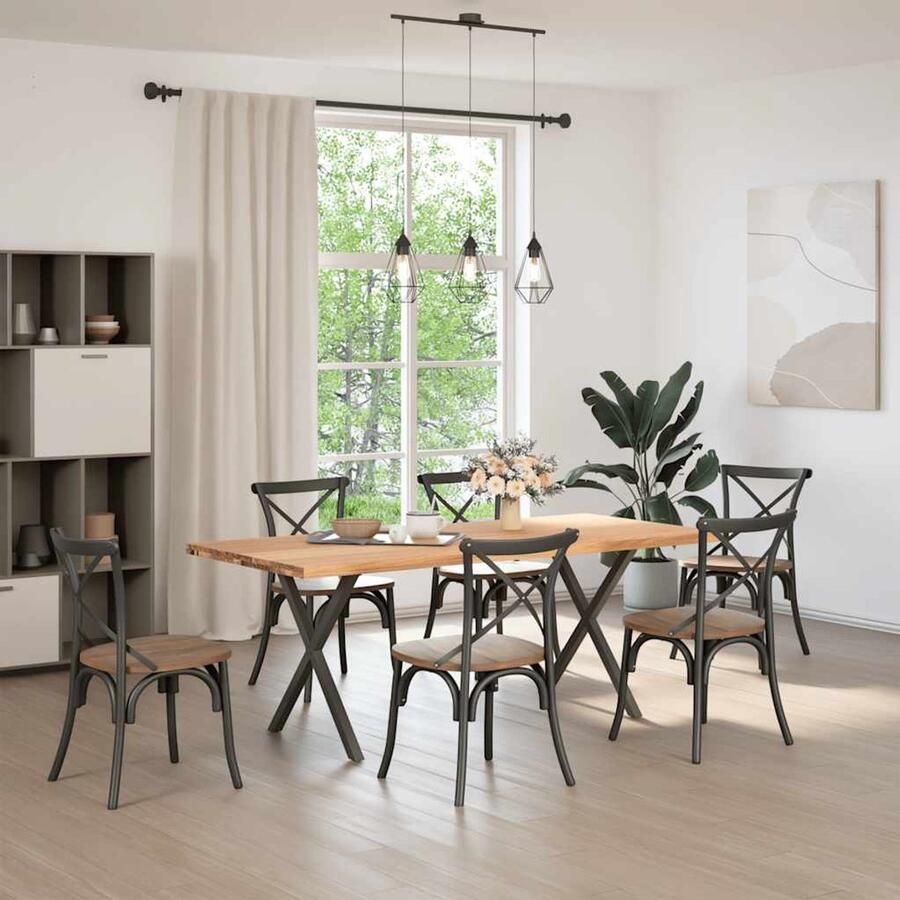 VidaXL Eettafel Rechthoekig 200x90x74 cm Massief Eikenhout Eettafel Eettafels Eetkamertafel Keukentafel