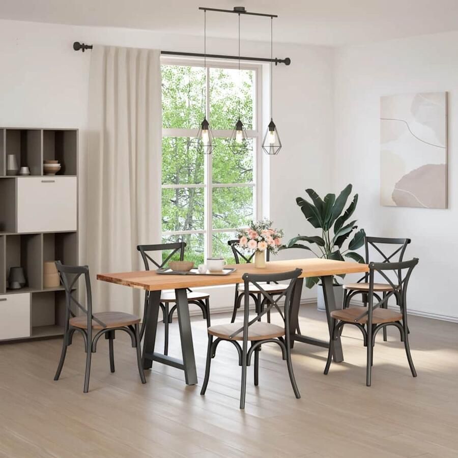 VidaXL Draaibare Sleutel Dynamische Sleutel Eettafel rechthoekig 220x80x74 cm massief eikenhout lichtbruin Gereedschapset Mechanica Tools Draper Tools