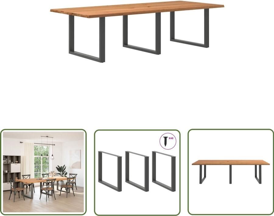 VidaXL Eettafel rechthoekig 280x120x74 cm massief eikenhout lichtbruin Dynamische Sleutel Draaibare Sleutel Gereedschapset Mechanica Draper Tools