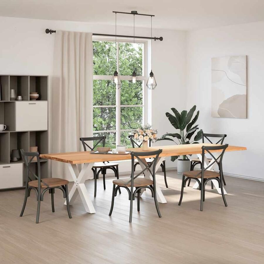 VidaXL Draaibare Sleutel Dynamische Sleutel Eettafel rechthoekig 320x100x74 cm massief eikenhout lichtbruin Gereedschapset Mechanica Tools Handgereedschap