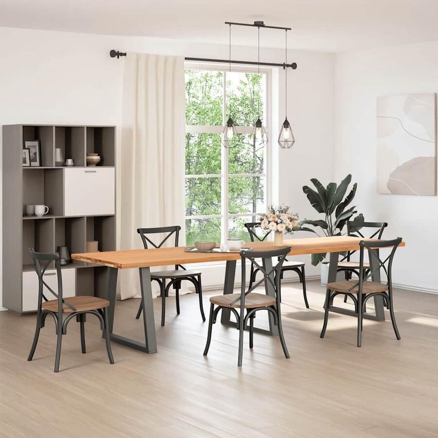 VidaXL Draaibare Sleutel Dynamische Sleutel Eettafel rechthoekig 320x90x74 cm massief eikenhout lichtbruin Gereedschapset Mechanica Tools Handgereedschap