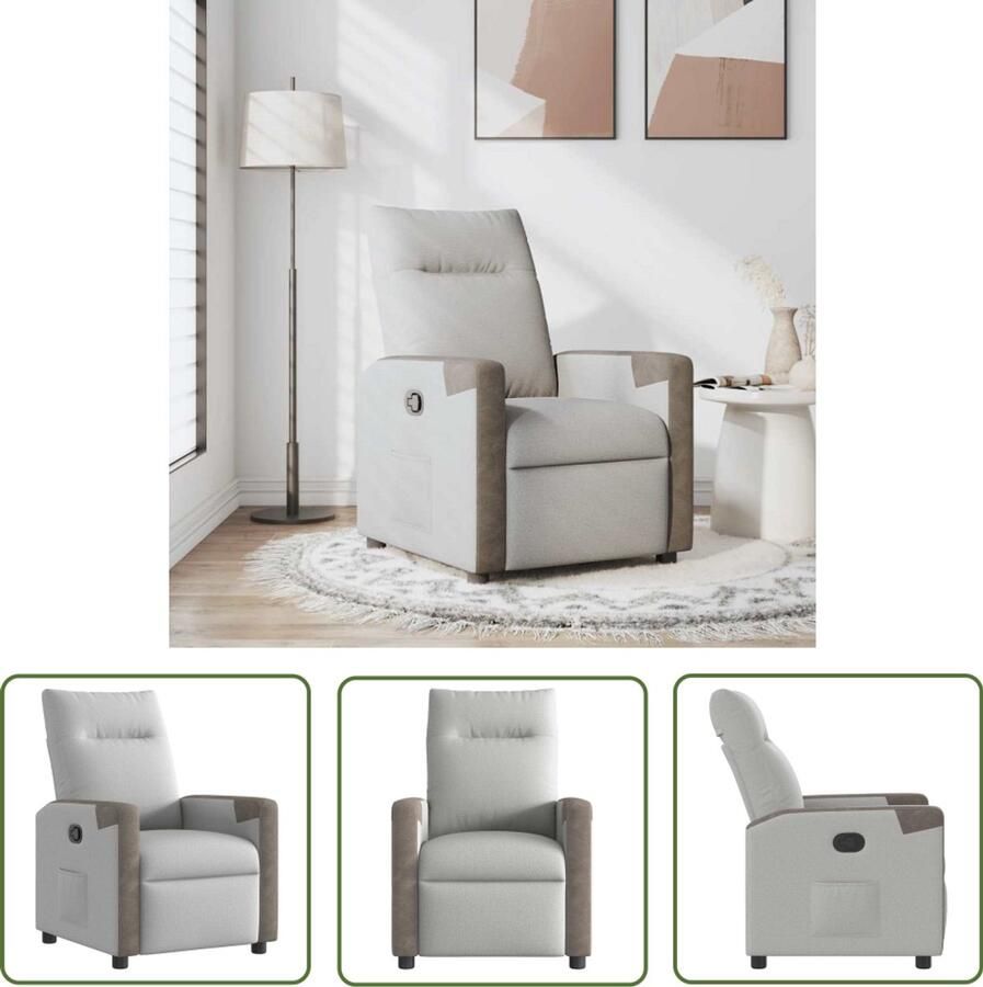 VidaXL Fauteuil verstelbaar stof wolk grijs Dynamische Sleutel Draaibare Sleutel Gereedschapset Mechanica Monteursgereedschap