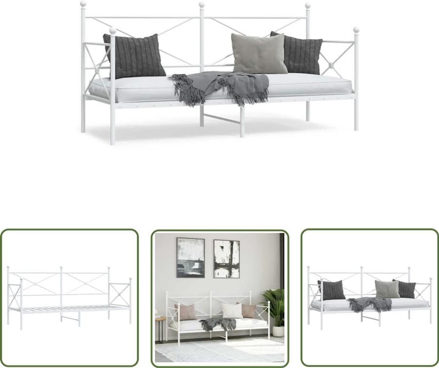 VidaXL Draaibare Sleutel Dynamische Sleutel Slaapbank zonder matras 75x190 cm staal wit Gereedschapset Mechanica Tools Handgereedschap