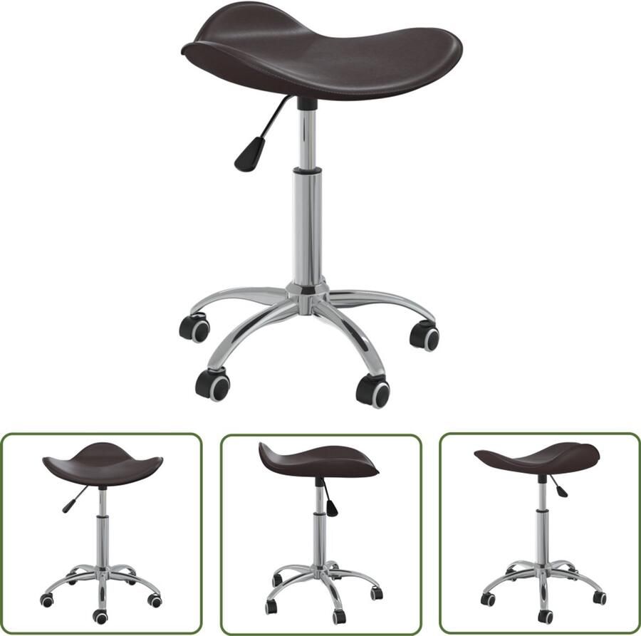 The Living Store Kantoorstoel kunstleer bruin Kantoorstoel Bureaustoel Ergonomische Stoel Kunstleer Bruin