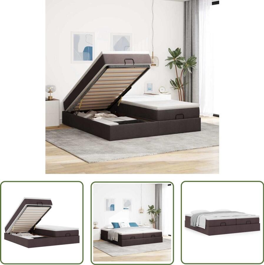 VidaXL Draaihoek Sleutel Dynamische Sleutel Ottoman bed met matrassen 180x200cm stof donkerbruin Gereedschap Mechanica Draper Tools Torque Wrench